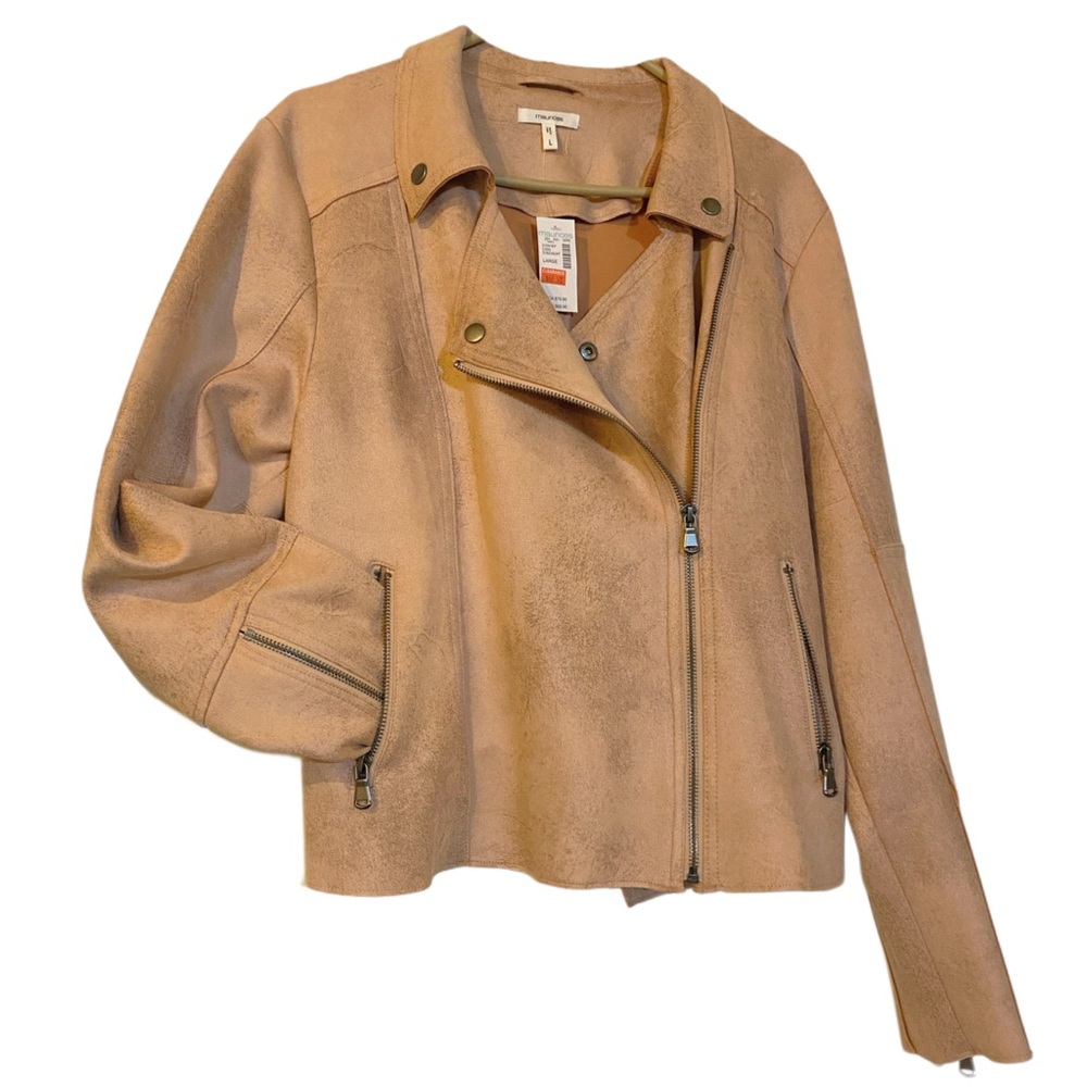 NWT Maurice’s Asymmetrical Moto Jacket Soft Faux Suede Midweight Zipper Sleevees